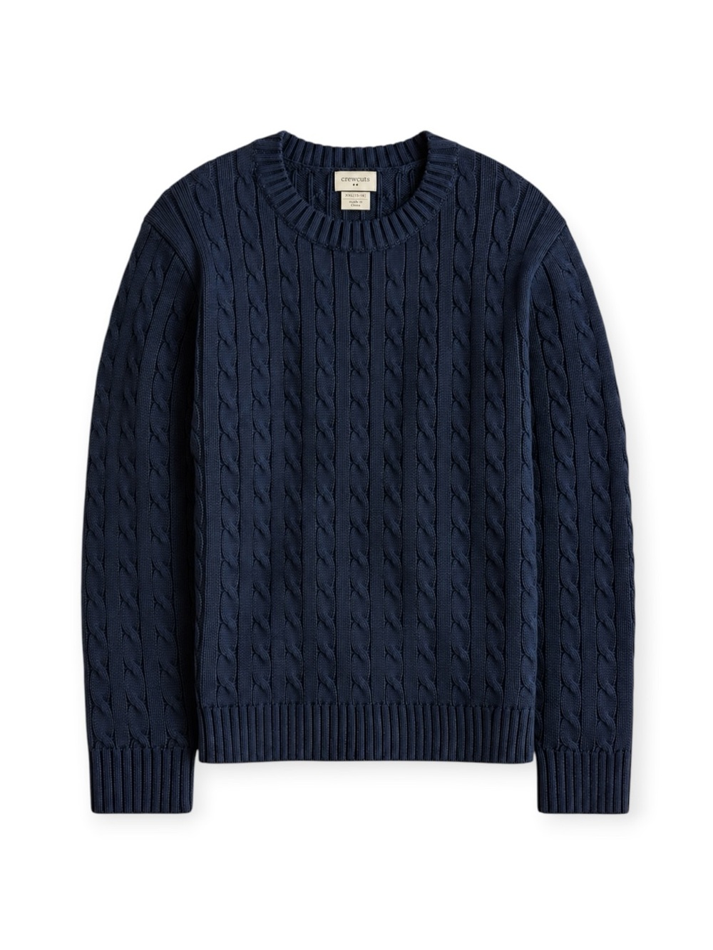 Crewcuts J.Crew Navy Blue Cable Knit Cotton Crewneck Sweater XXL Women’s L/XL